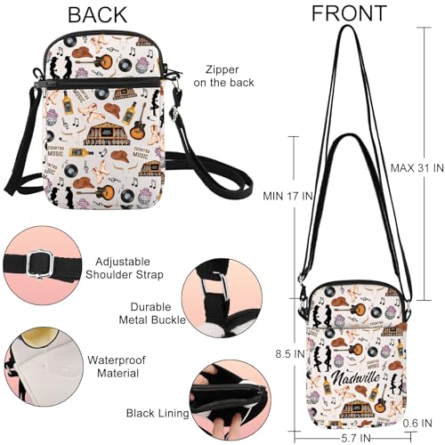 JNIAP Nashville Crossbody Bag Nashville Trip Gifts Nashville Themed Gifts Nashville Shoulder Bag Nashville Travel Purse2