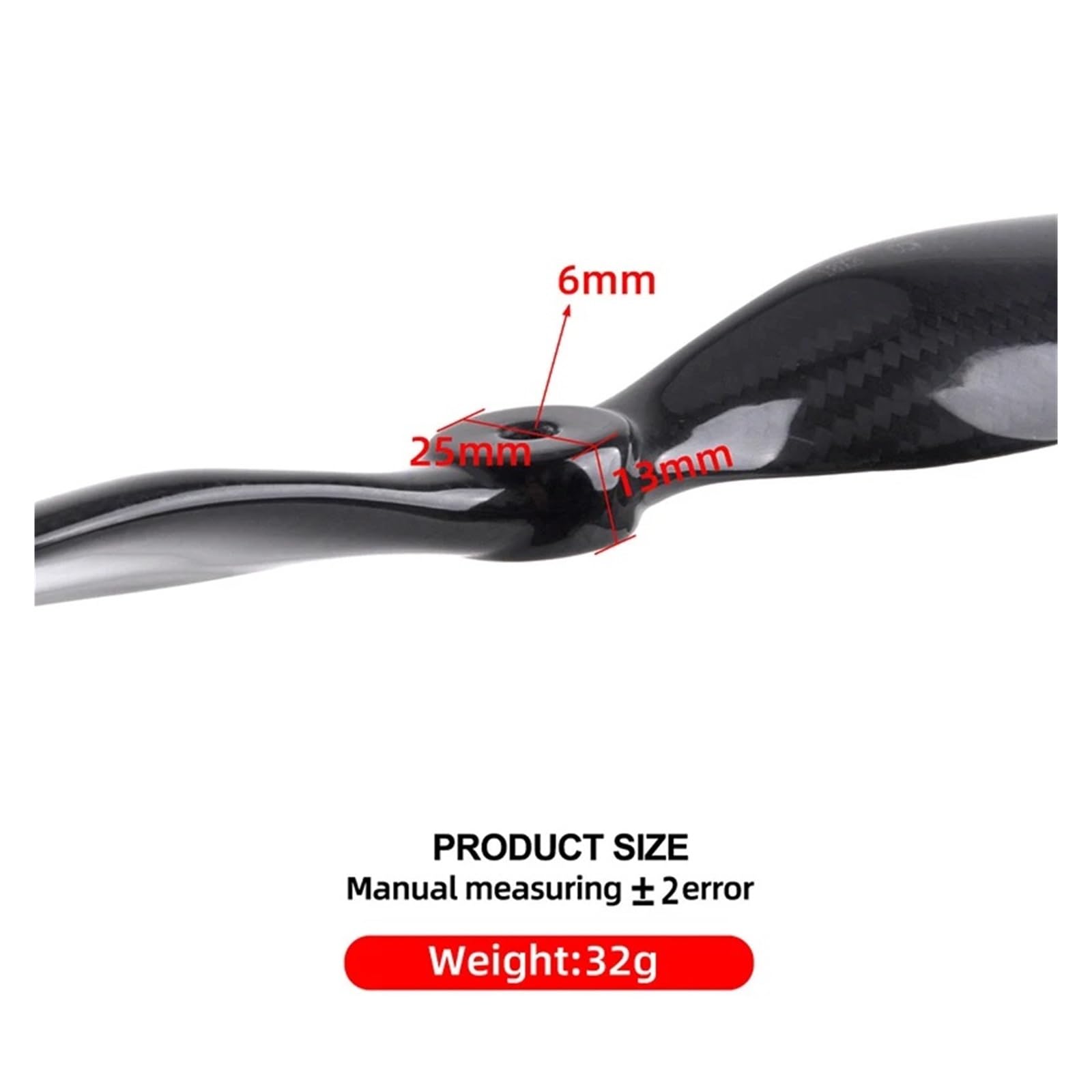 Hélice de avión RC Fibra Carbono 18x8 19x10 20x10 22x10 Tejido aeroespacial, Compatible con Motores(1808E-CF)