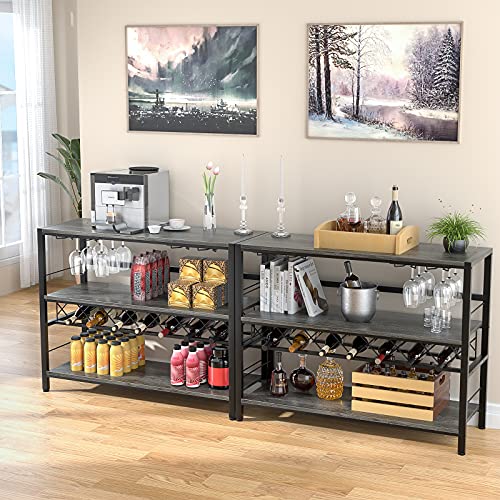 image for Ecoprsio Wine Rack Table, Modern Bar Cabinet with Wine Rack and Glass 