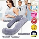 Momcozy Pregnancy Pillows for Sleeping, U Shaped Full Body Maternity Pillow with Removable Cover - Support for Back, Legs, Belly, HIPS for Pregnant Women, 57 Inch Pregnancy Pillow for Women, Grey - Image 2