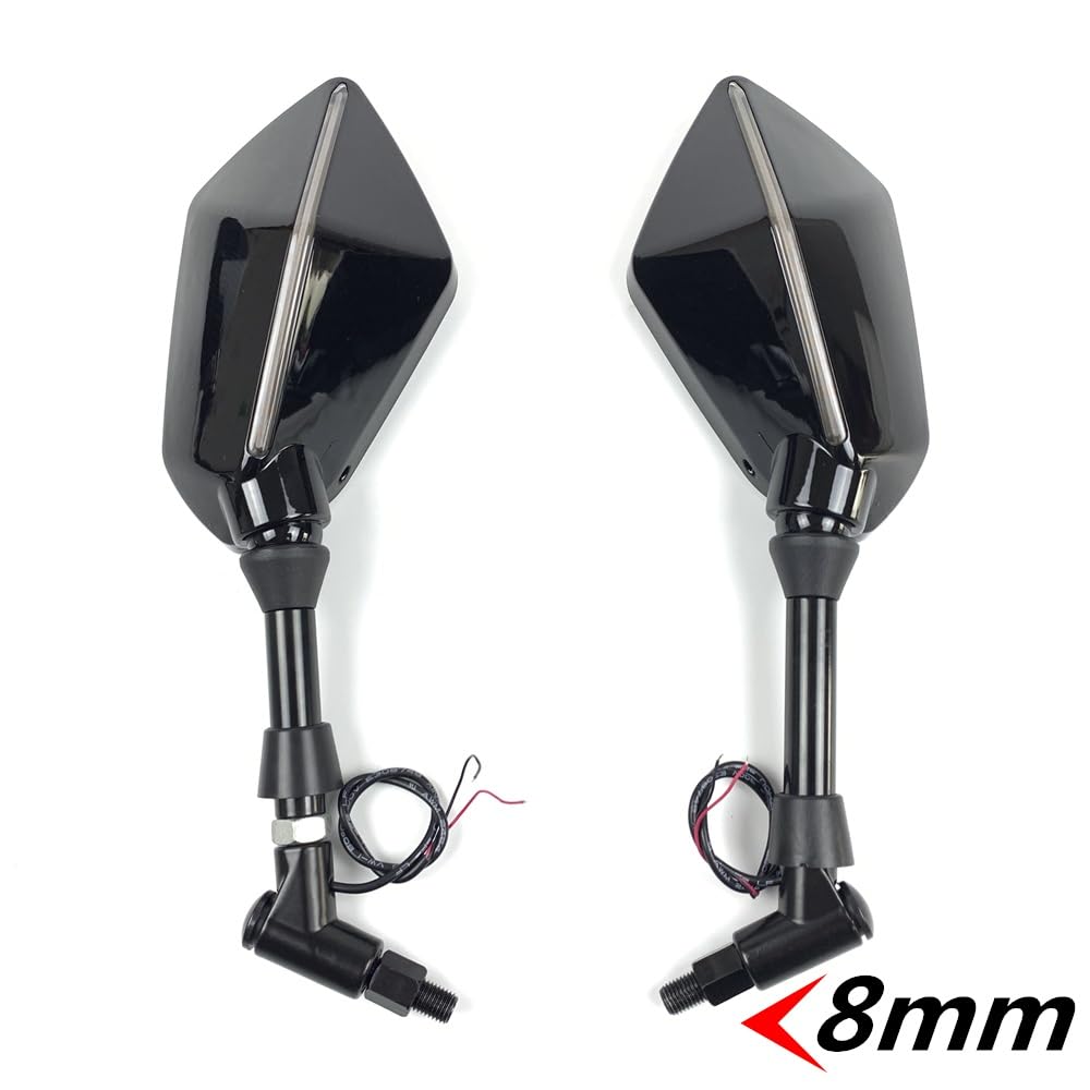 Specchietti per manubrio motocicletta Adatto Per La Luce Degli Specchietti Retrovisori Laterali Posteriori Universali Del Motociclo Per Suzuki Specchietti Retrovisori Moto(10mm Black)
