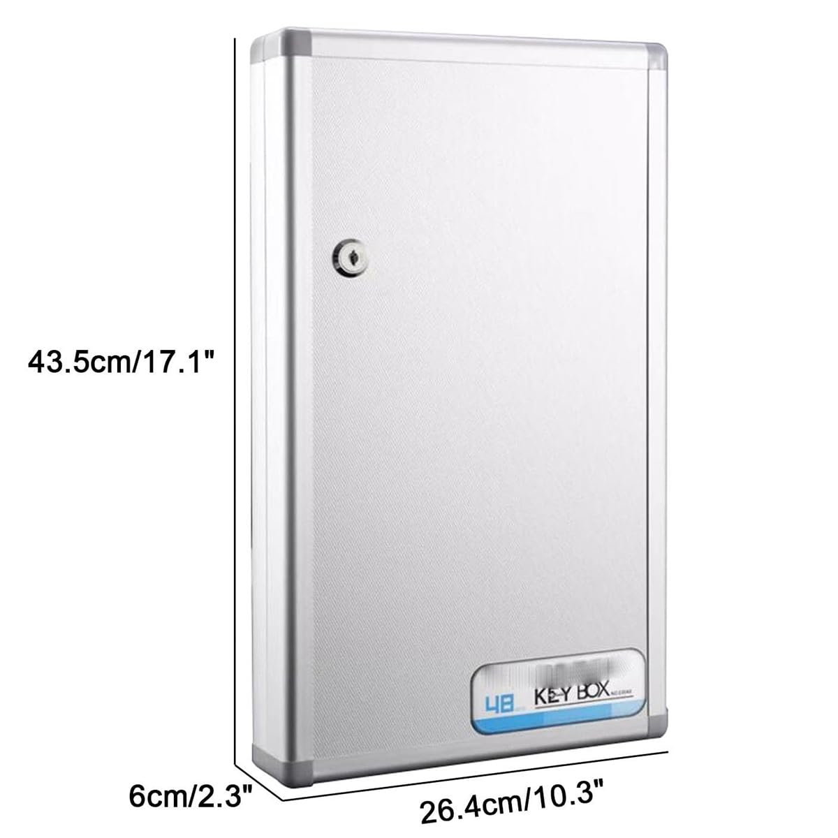 Armoire à clés murale en aluminium avec 48 crochets pour hôpitaux, hôtels et usines, grande capacité et durable