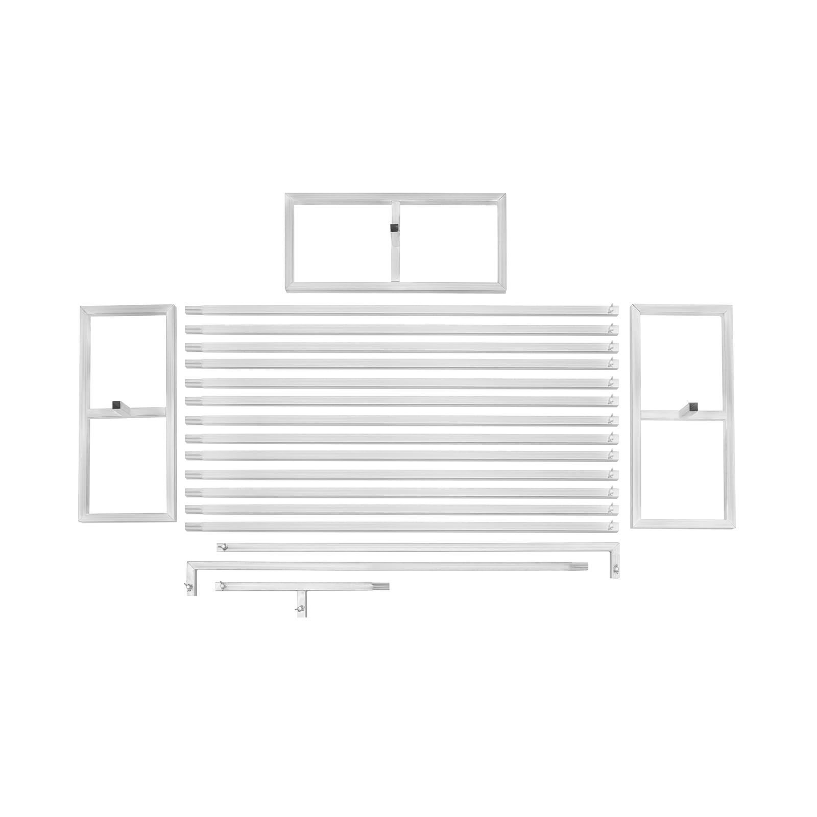 Metall Quadrat Stand Bogen, Hochzeitsbogen Luftballon Bogen Gestell, Abnehmbare, Luftballonbogen für Hochzeiten Jubiläen und Geburtstagsparty, 3m x 6m, Silber