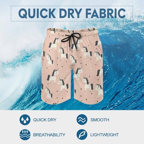Hawaiian Shorts for Men - Comfy Cute Cartoon Horse Print Mens Swim Trunks Bathing Suits with Mesh Lining4