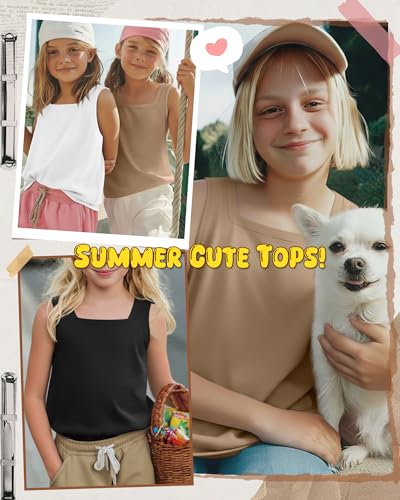 Image of 3 Pack Girls Square Neck Tank Tops