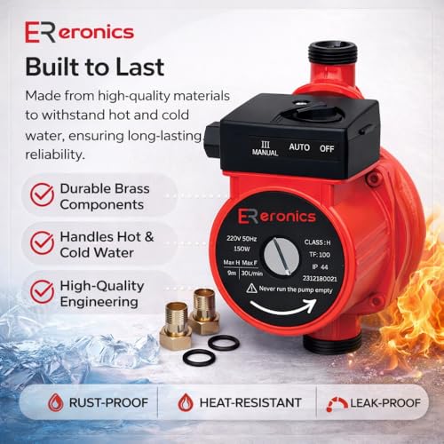 Image of Automatic Water Pressure Pump Suitable for Hot Water Circulation, Washing Machine, RO Shower, (Blue /Red Color)