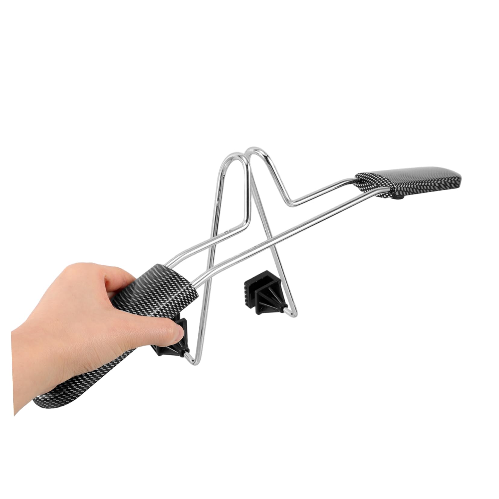 Ciieeo Gruccia per Auto per Vestiti, Appendiabiti per Poggiatesta, Acciaio Inossidabile e Fibra di Carbonio, Retrattile 40-52cm, per Viaggi