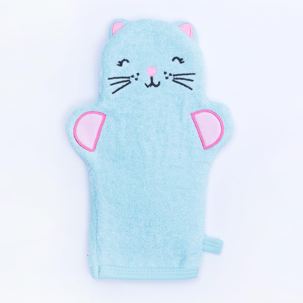 JN&amp;LULU Organics Bath Mitt Bath Cotton and Soft Scrub Bathing Loofah Shower Gifts (Blue Kitty)