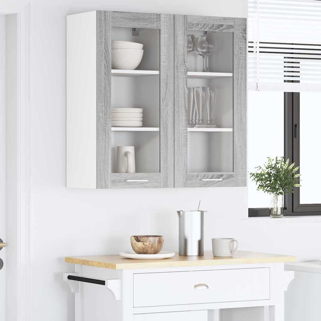 Hängeschrank Graues Sonoma Holzwerkstoff 40 x 31 x 80 cm mit Tür, Stauraum für Küche, Esszimmer, Vorratsschrank, Organizer für Geschirr und Arbeitsplatte