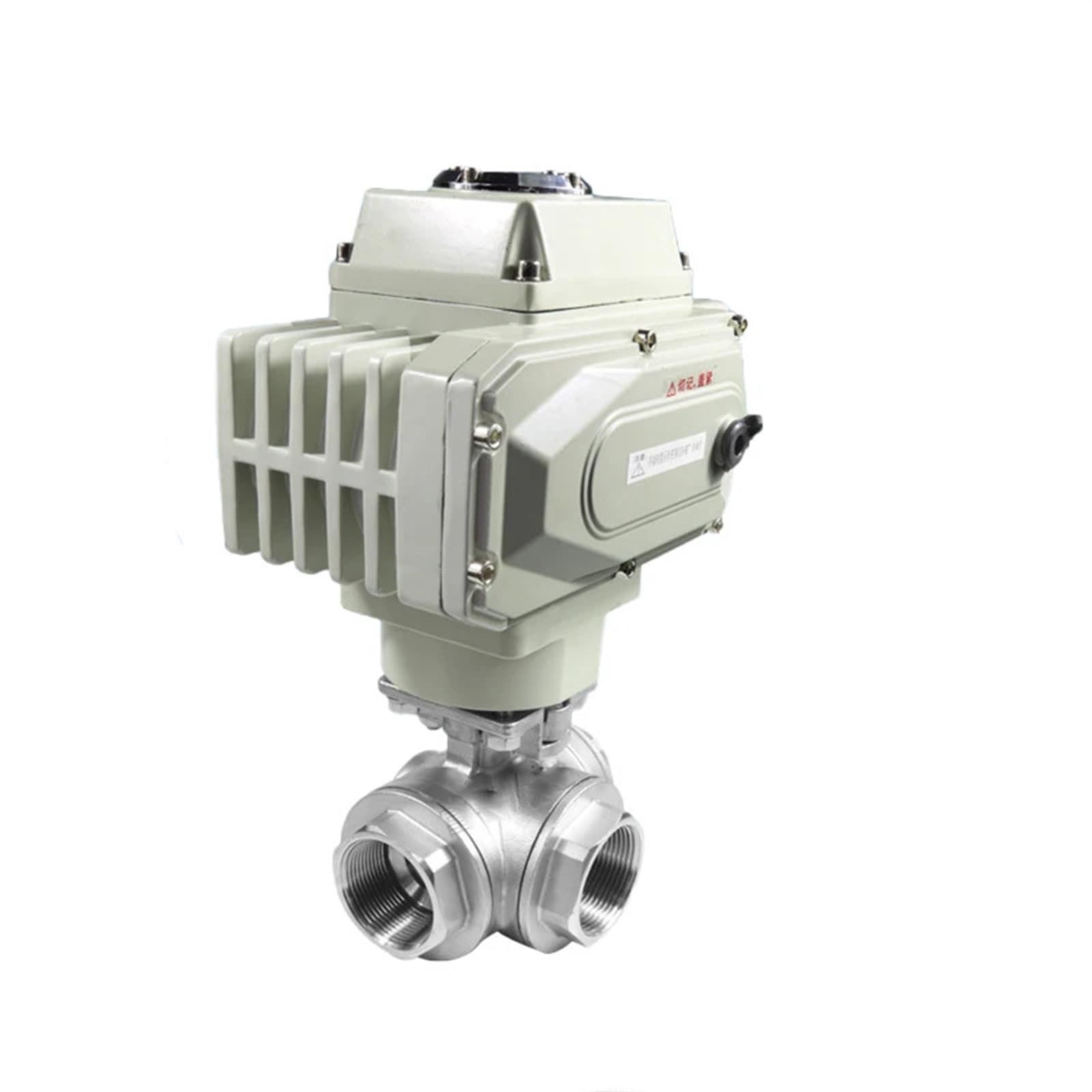 HKYPCOKVK DN40 3 Way Platform Motorized Ball Valve Stainless Steel Q911F-16P Female Thread Electric(110VAC-T TYPE)