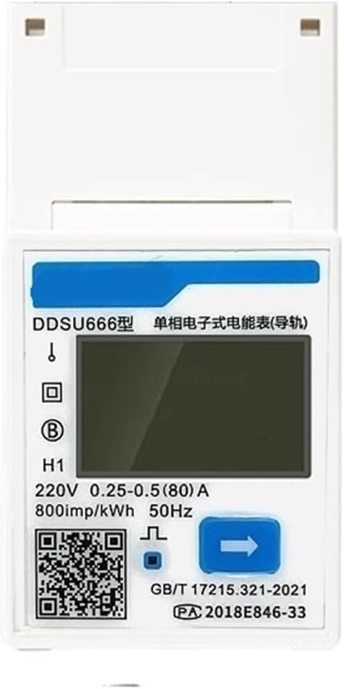 1PCS DDSU666 DTSU666 multi-function electric energy meter programmable V, A, W, KWH, VAR, MODBUS RS485 electric energy meter solar photovoltaic inverter ( Color : DDSU666 80A , Size : MODBUS RS485 )