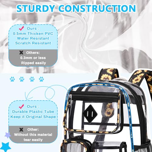 Image of PIG PIG GIRL Clear Backpack for School,Heavy Duty PVC Transparent Bookbag for Girls Stadium Approved See Through Backpack