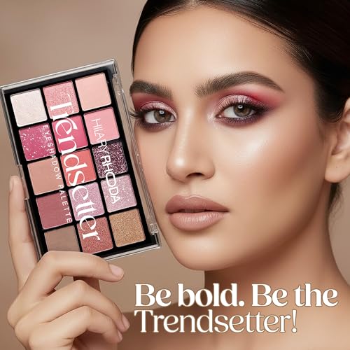 Image of Hilary Rhoda Trendsetter Eyeshadow Palette | Highly Pigmented Shades | Matte & Shimmer Finish | Long-Lasting | All Skin Types | Easily Blendable Eye Makeup Palette - 15g (Rule Breaker - Shade 01)