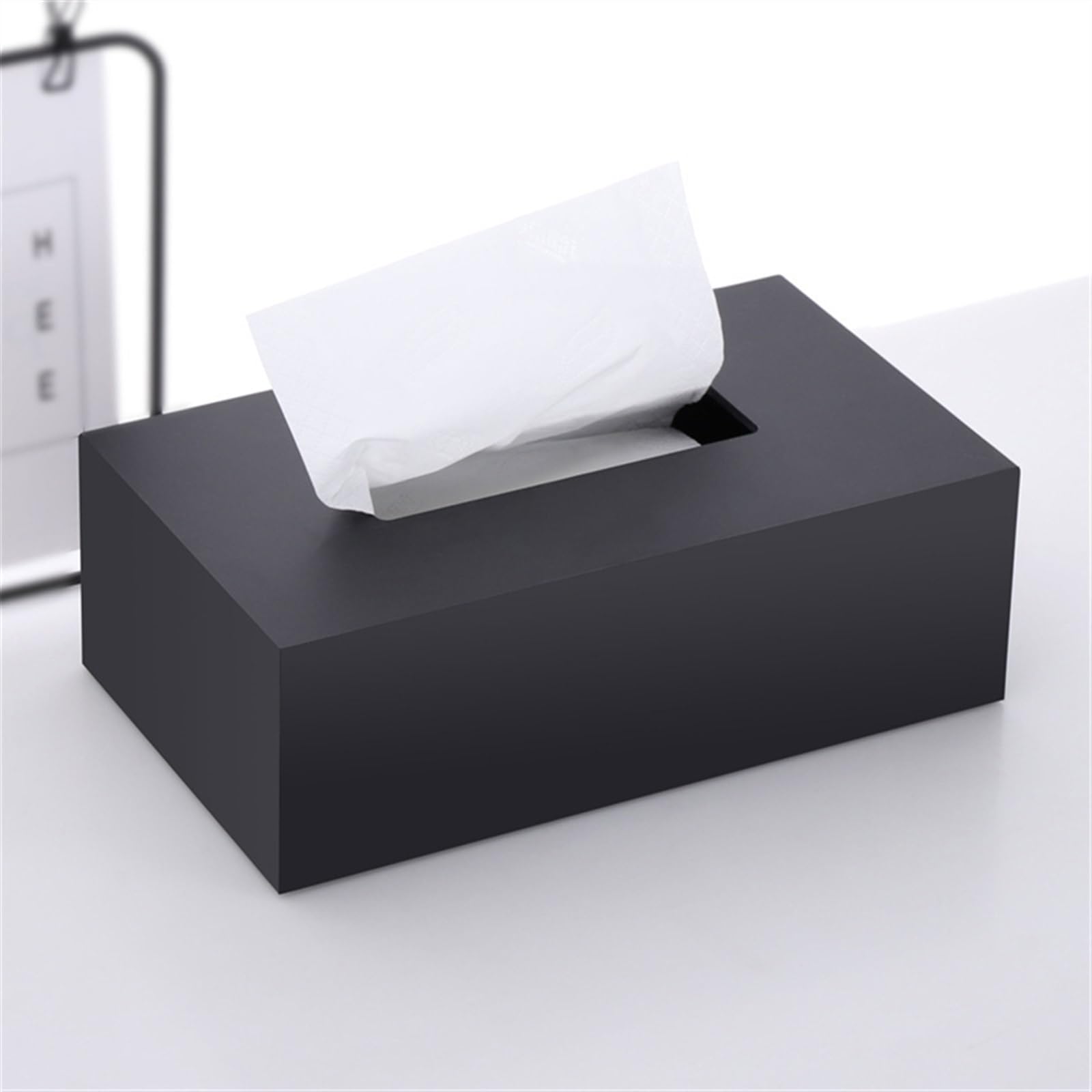 Pudełko chusteczek Szuflada na papier akrylowy, sala konferencyjna w salonie Minimalistyczna szuflada na papier, szuflada na czarne chusteczki Pudełka na papier (Size : L)