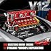 V12 Engine Model Kit That Runs for Adults, 4719 Pieces 12-Cylinder Sports Car Big Engine Building Set with Motor, Compatible with Lego, STEM Physical Science Experiment Construction Toy for Teens 14+