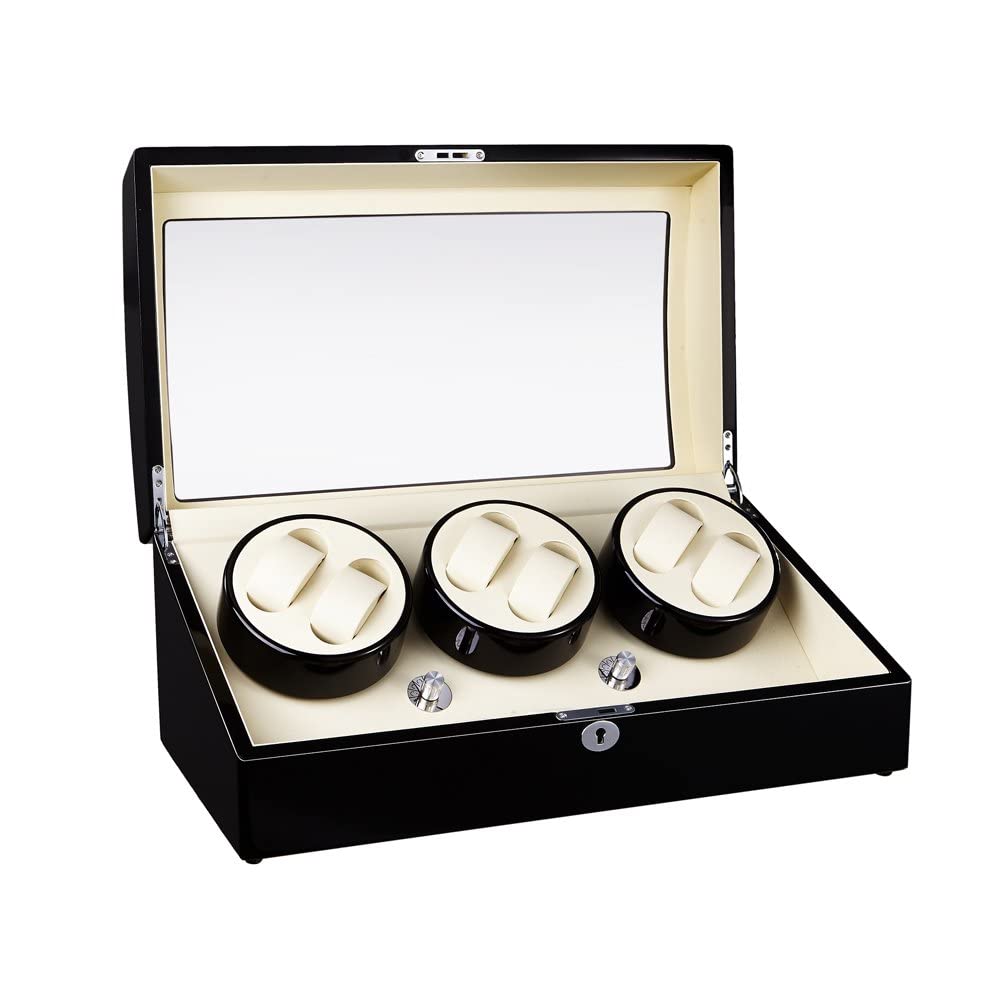 Medetai Watch Winder LT Wooden Automatic Rotation 6+7 Watch Winder/Watch Mover Storage Case Display Box(Black&white) (B0C1NBMZ4L) Amazon Price History, Amazon Price Tracker