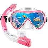 VillSure Snorkeling Gear for Adults,Snorkel Set Anti-Fog Tempered Glass Snorkel Mask for Swimming,Scuba Diving, Anti Leak Dry Top Snorkel Gear Panoramic Silicone Goggle No Leak for Women and Men