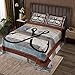 Fish Hook Anchor Kids Bedspread Queen Size,Lake House Cabin Nautical Coverlet Set,Girls Boys Adults Room Decor,Wooden Board Stripes Quilted Coverlet,Rustic Farmhouse Bedding Quilt,2 Pillowcases