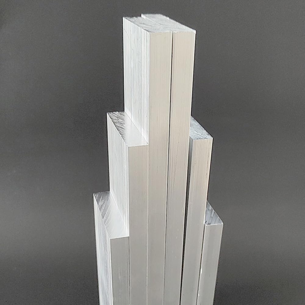 Aluminiumblech/-platte, Aluminiumblechplatte, Flachstange aus 6061-Aluminiumlegierung, quadratische Flachstange aus Aluminium, Dicke 10 mm, Breite 50 60 70 80 90 100 mm, Länge 3 4 6 8 12 Zoll, 1 Stück