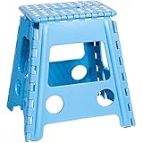 ✅ JEVX Taburete plegable multiusos para el hogar. Tamaño XL: Tiene unas medidas de 39,5 x 38 x 33cm aprox. (Alto x Ancho x profundo). Otros taburetes del mercado son más bajos.