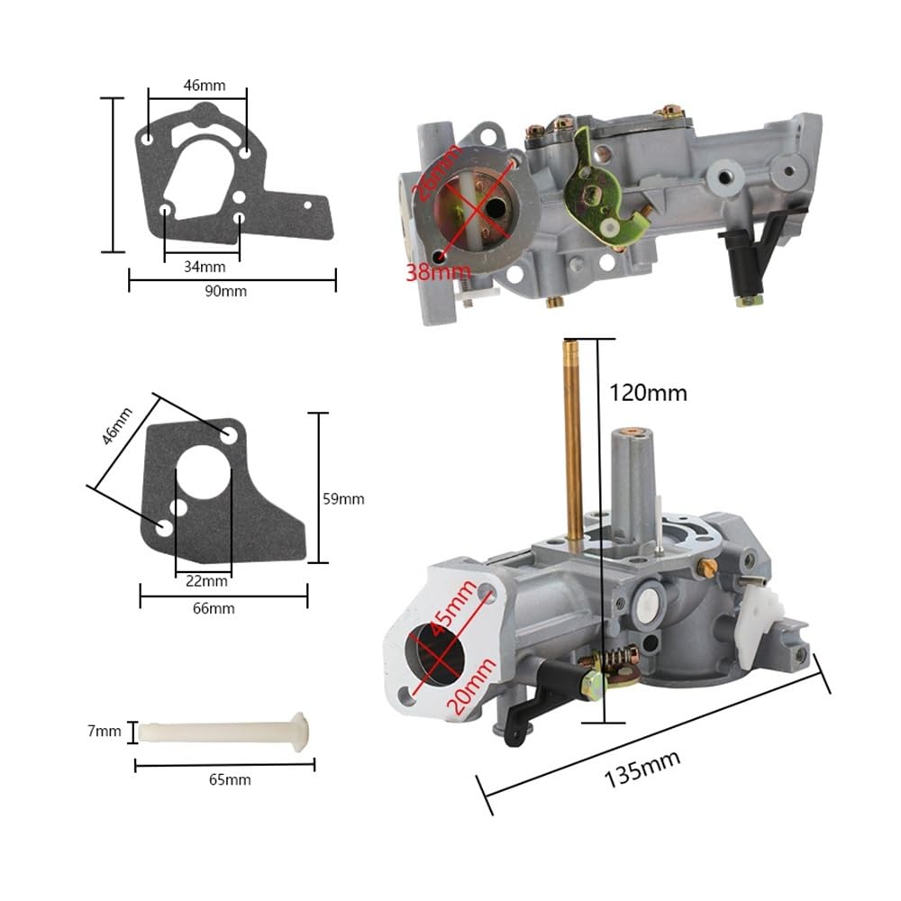 Carburateur adapté for Briggs & Stratton 498298 495951, pièces de Moteur avec Joint, pièce de débroussailleuse for Tondeuse à Gazon