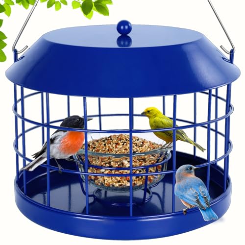 Gbekery Caged Bluebird Feeder Squirrel Proof Weatherproof