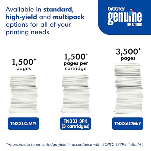 Brother Genuine Standard-Yield Color Toner Cartridge Three Pack TN331 3PK -Includes one Cartridge Each of Cyan, Magenta & Yellow Toner - image 7