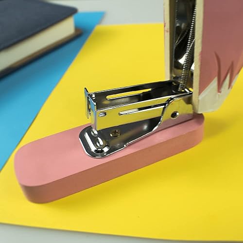 Miniatura 6 de Grapadora de animales de madera, estatua de arte de costura, escultura de estatua para la escuela y la oficina (flamenco)