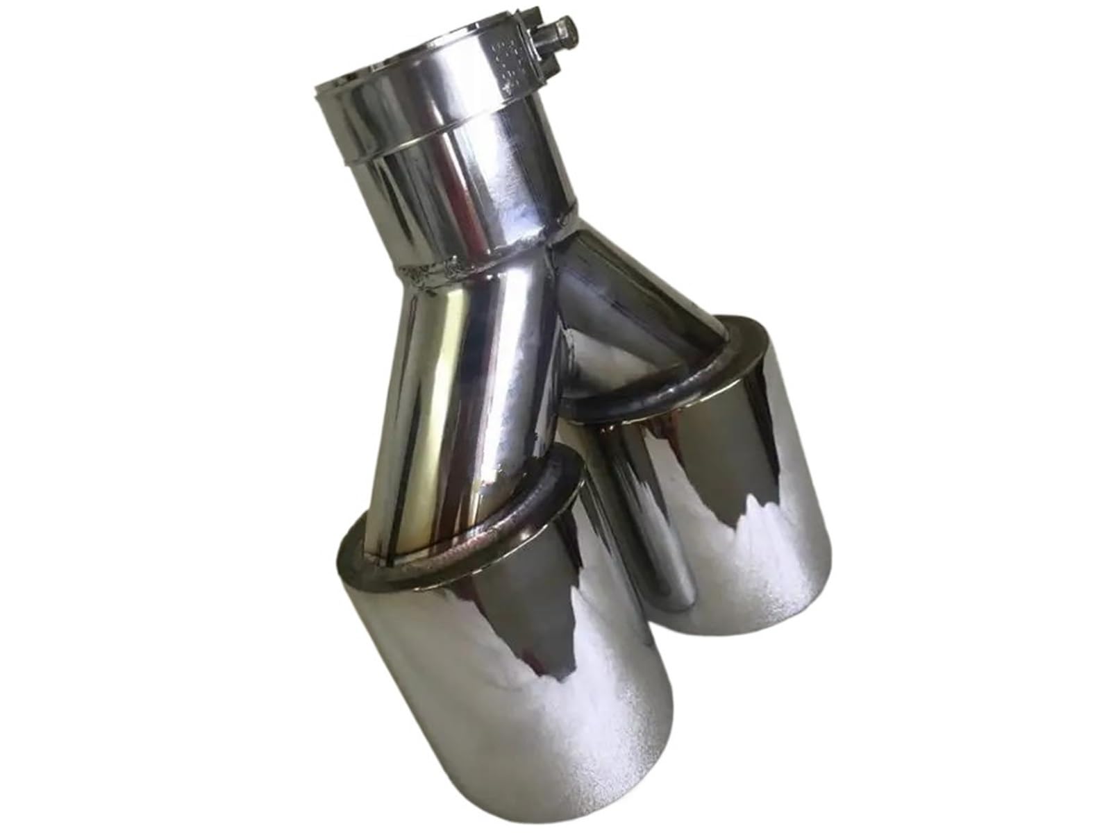 Terminal de escape doble de acero inoxidable pulido para coche universal 8