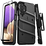 ZIZO Bolt Series for Galaxy A32 5G Case with Screen Protector Kickstand Holster Lanyard - Black