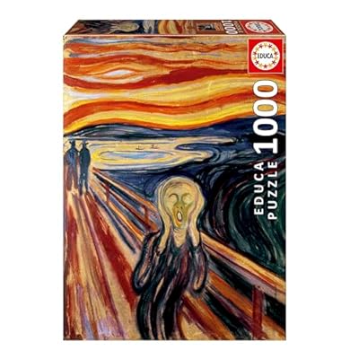 Educa - Puzzle de 1000 Piezas para Adultos | El Grito  Edvard Munch. Incluye Pegamento Fix Puzzle. Medidas: 48 x 68 cm. A Partir de 14 años  20308 