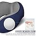 MLVOC Travel Pillow 100% Pure Memory Foam Neck Pillow, Comfortable & Breathable Cover, Machine Washable, Airplane Travel Kit with 3D Contoured Eye Masks, Earplugs, and Luxury Bag, Standard (Blue)
