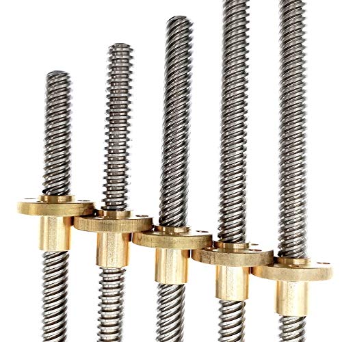 Edelstahl Schrauben, Leitspindel T8 350 mm Trapezgewindespindel mit Mutter 304 Edelstahl mehrere Steigungen for 3D-Drucker(Helical pitch 4mm)