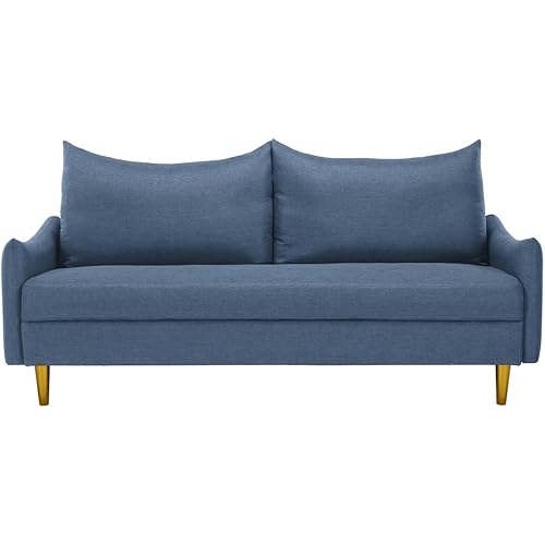 SHUIBAOBAO Loveseat Sofa, Upholstered Love Seat Couch Living Room Furniture Modern Sofa Couch Polyester Fabric Two Seater Comfy Couch Tool-Free Assembly for Bedroom, Apartment Small Spaces (Navy)