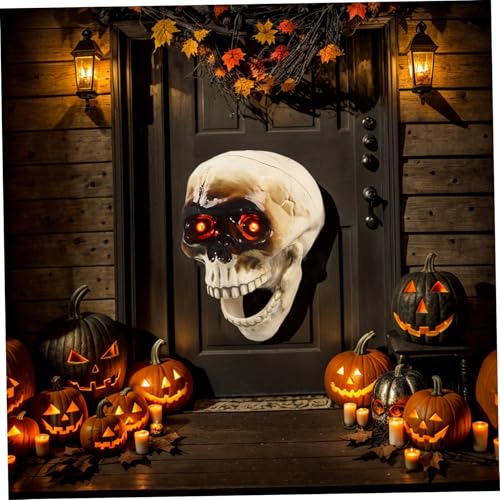 Voz espeluznante en calaveras decorativas de Halloween para asustar visitas 7
