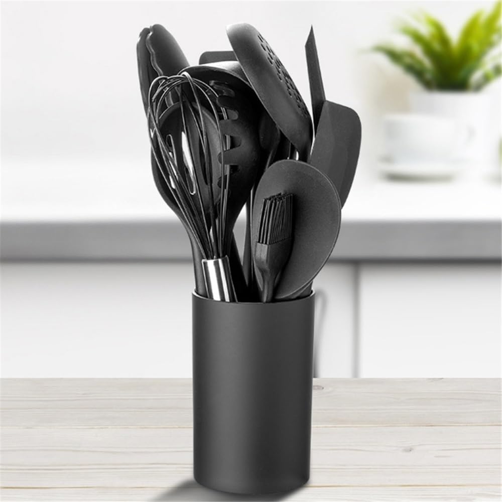 Lar - Soporte para cubiertos de cocina, color negro