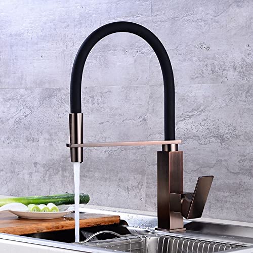 Robinet de cuisine haut de gamme en laiton massif avec mitigeur eau chaude et froide