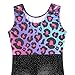 XiaoMoSha Leotards for Girls Gymnastics with Shorts Unicorn Rainbow Sparkle Ribbons Biketard 3-10 Years (Leopard,100 3-4Y)