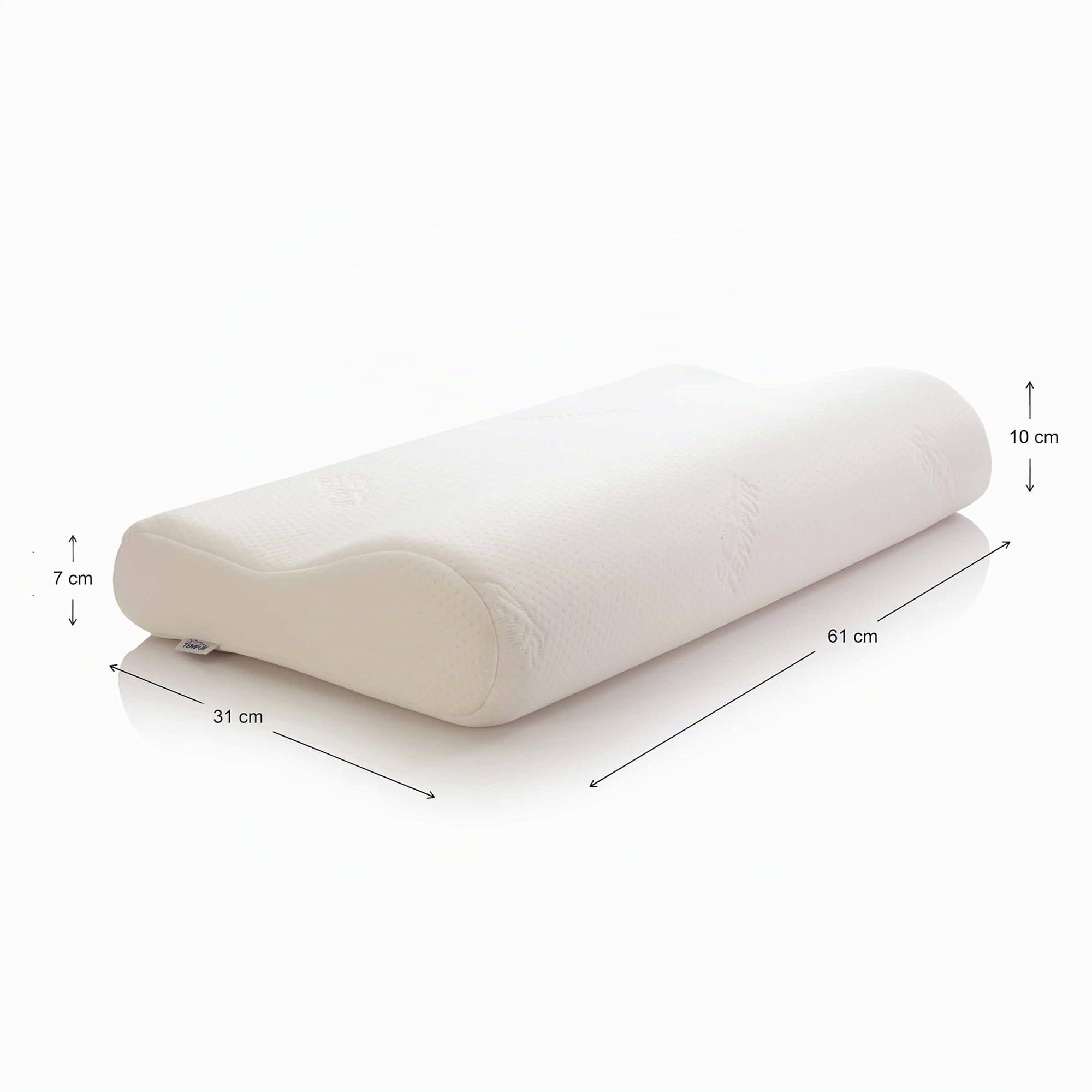 Tempur Almohada original de firmeza media, almohada ergonómica de espuma viscoelástica para marcos pequeños/medianos, para personas que duermen de lado y de espalda con funda lavable, mediana (61 x 31