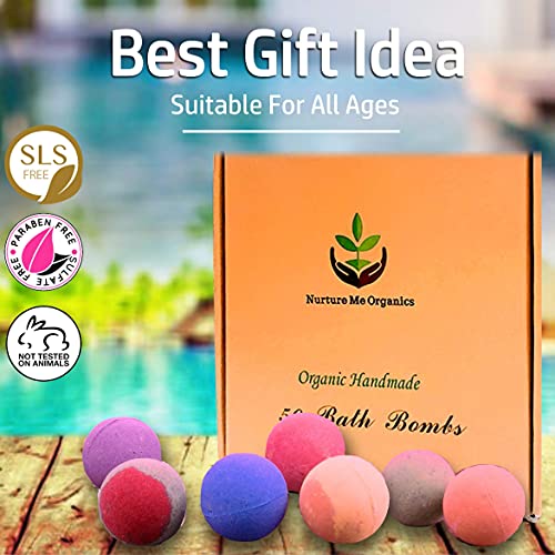Bulk Bath Bombs Gift Set. Organic & Natural Spa Bath Bomb Set Of 50. Individually Wrapped She Butter Bath Bombs Kit. Best Bath Bomb Women Men Teens Kids Sulfate Free Moisturizing Bath Balls Gift Set… #TOP4