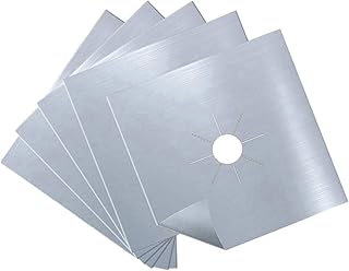 CORHAD 5 Peças Forros Limpos Para Queimador De Fogão Tampa De Fogão Para Fogão A Gás Tapete De Queimador De Prata Tampas De Queimador De Fogão Tampas De Fogão Tampa Superior Almofada De