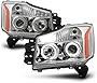 ACANII - For 2004-2015 Nissan Titan 04-07 Armada LED Dual Halo Headlights Headlamps Driver + Passenger Side