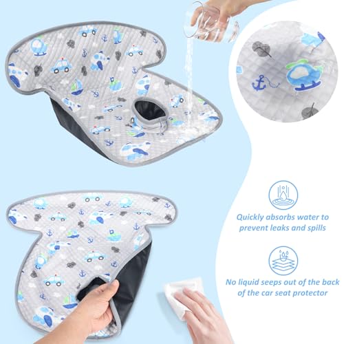 Image of INFANZIA Dry Seat,Car Seat Protector Waterproof Carseat Liner Potty Training Toddlers, Baby and Infants, Piddle Pad for Carseats Strollers (Gray Plane Car, 1 Pack)
