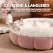 EDMIENS Katzenbett Klein, Katzenbett Flauschig Waschbar, Katzen Bett Indoor, Katzenkissen Rosa, Rund Katzenkörbchen mit Rutschfester Basis, Katzenschlafplatz für Katzen, Kleine Hunde, 45x45x16.5cm