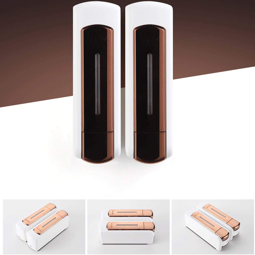 Soap Dispenser Hotel Bathroom Parete a doppia camera erogatore del sapone, riutilizzabile Contenitore Pompe Gel Shampoo Liquido Dispenser Erogatore Di Sapone ( Color : Brown , Dimensione : 3-Chamber )