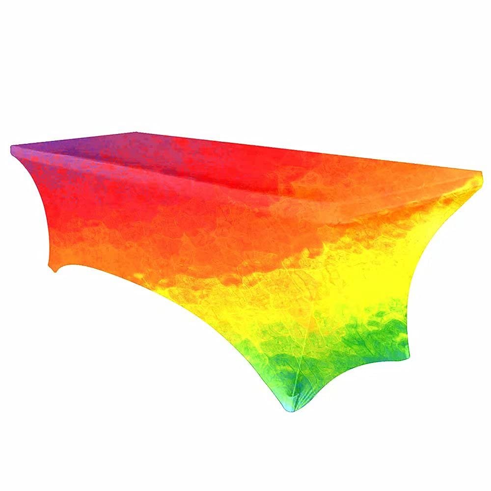 AOSTO Rainbow Unicorn Spandex Table Cloth,72"x30"x30",Stretch Polyester Table Cover Toppers,Machine-Printed Patterns, no Fading, XZB-06