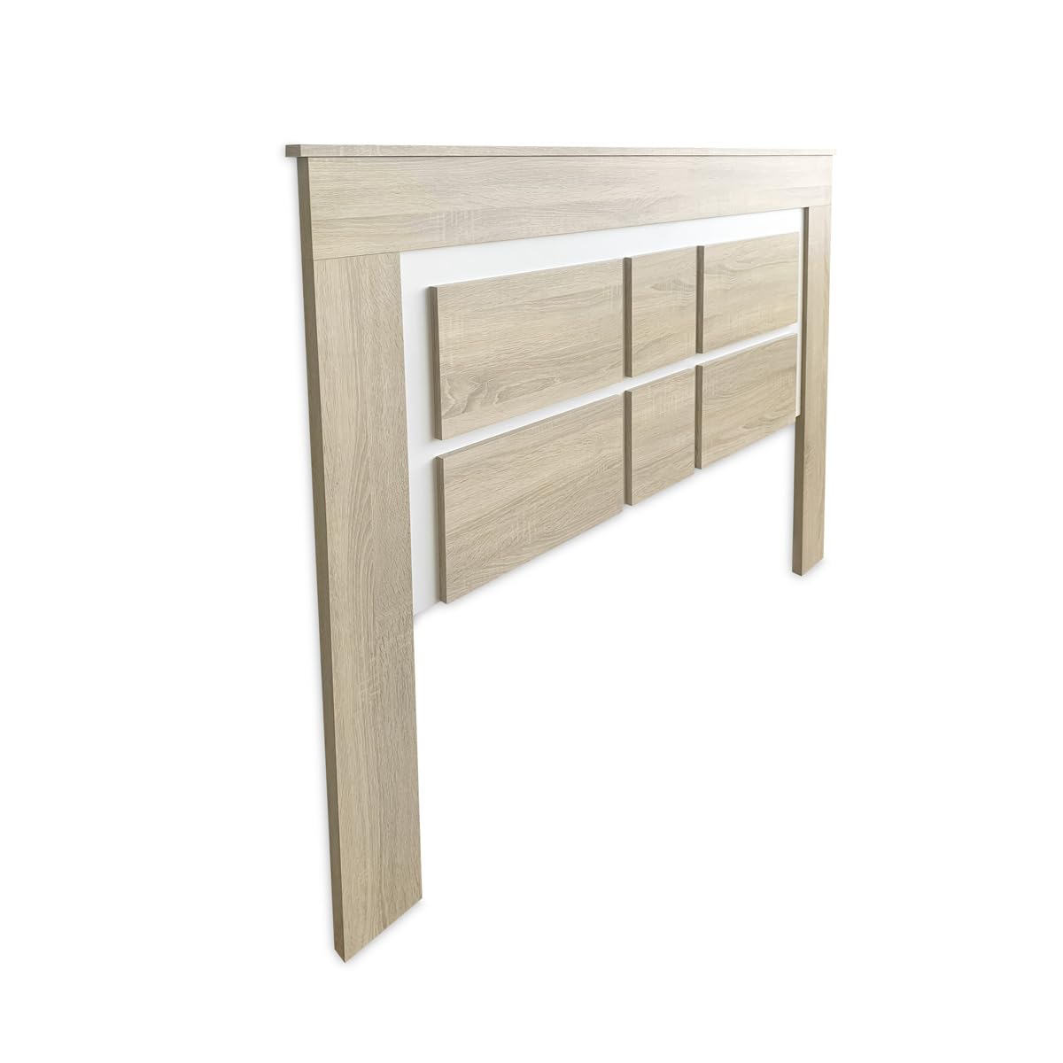 amuéblate online Cabecero Nórdico Indiana Práctico y Elegante | Fácil de Montar, Madera, Cambria-Blanco, 160 x 120 cm (Cama 135-140-150)