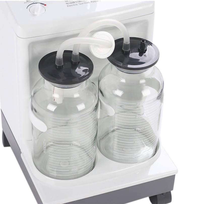 Image of OTICA Yuwell 7A-23D Electric Suction Apparatus | 20 LPM Capacity | Maintenance-Free Suction Pump | Includes 2 Glass Jars