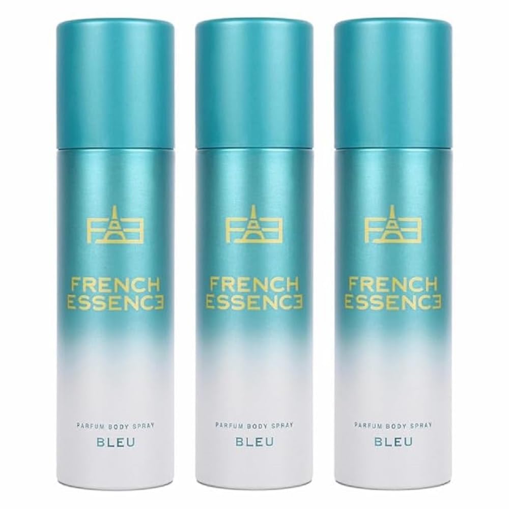 FRENCH ESSENCE Deodorant Spray Perfume/Deodorant for men/Men Deo/Body Spray for men,Long Lasting Fragrance, Fresh Scent No gas deo (Bleu) 120Ml Each - Pack of 3-image-40