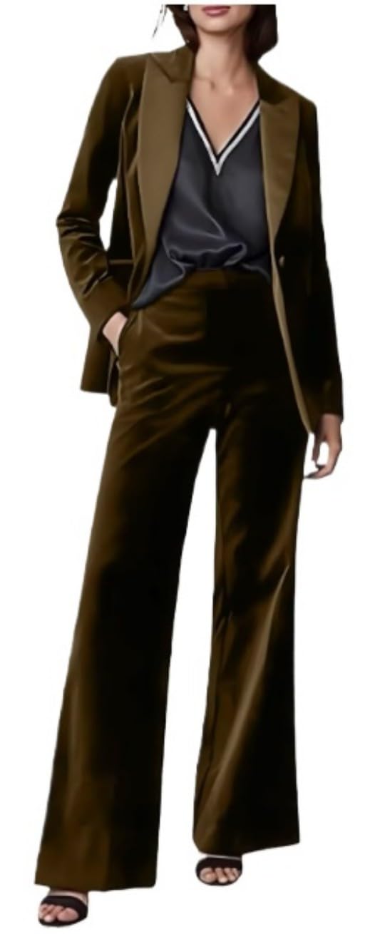 Women Pantsuit Velvet 2 Piece Suit Set Blazer and Pants Pant Suit Set Women Velvet Suit Jacket Suit